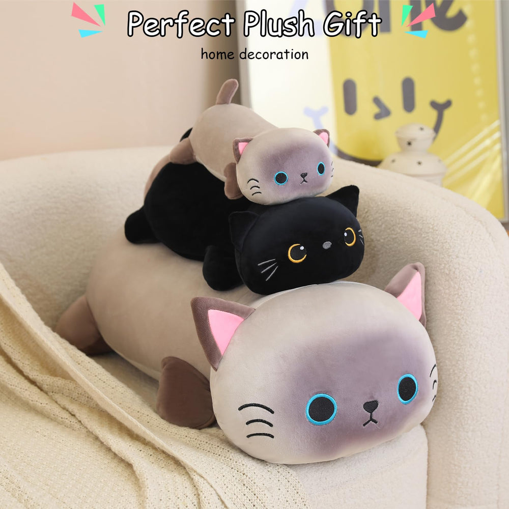 SQEQE weighted Siamese cat plush in car seat for travel comfort