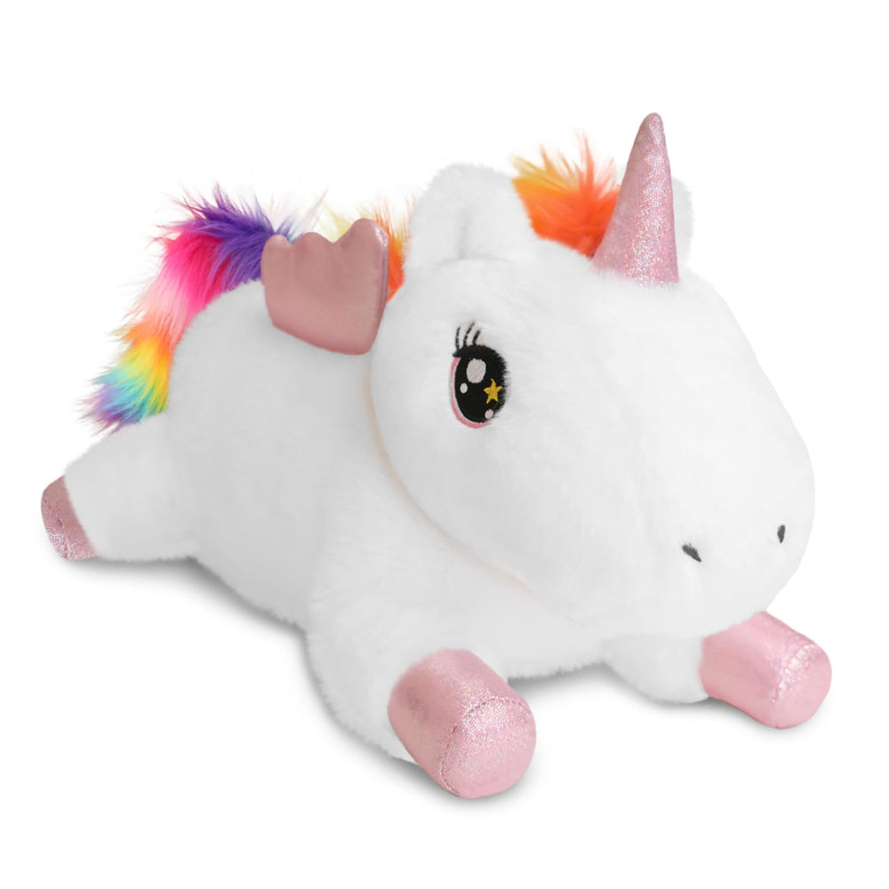 SQEQE weighted unicorn plush in 9.8-inch size for cozy cuddles.