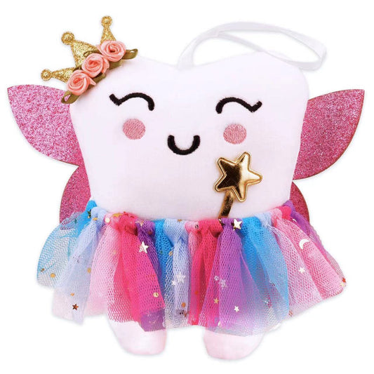 SQIMZAR Tooth Fairy Pillow with pocket and glittering wings for magical tooth rituals
