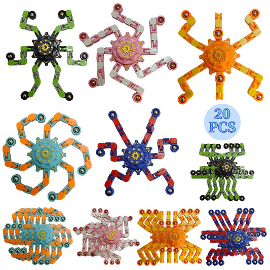 Sqlhrke transformable robot fingertip spinner on desk for stress relief