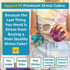 Squeez'M Premium Big Block Cube in hand, showcasing satisfying deep squish.