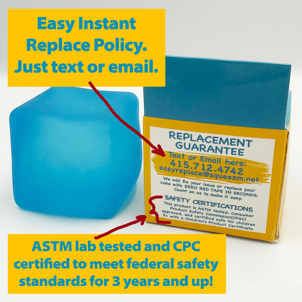 Durable, squishy cube suited for kids during playtime and learning.