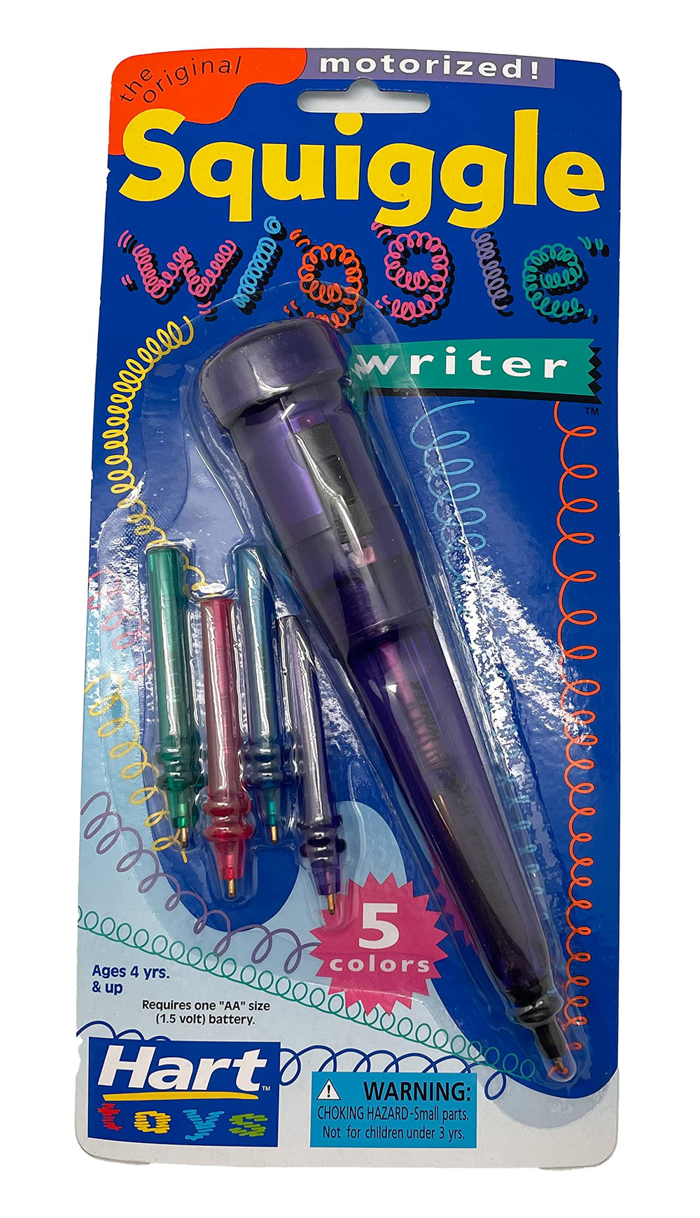 Colorful squiggle doodles appear on paper with Squiggle Wiggle Writer