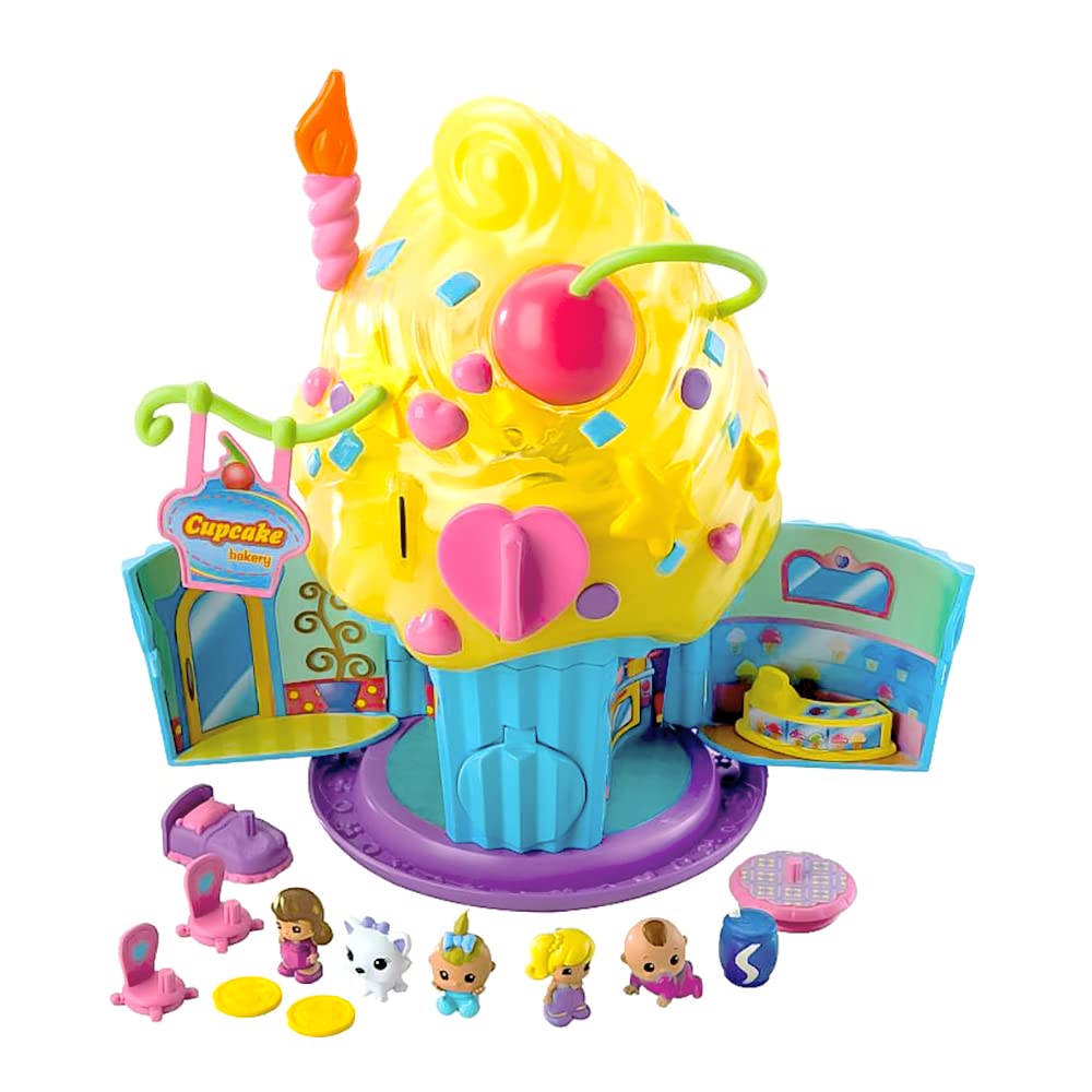 Squinkies Cupcake Surprize vending machine reveals 9 mini squishies for instant play.