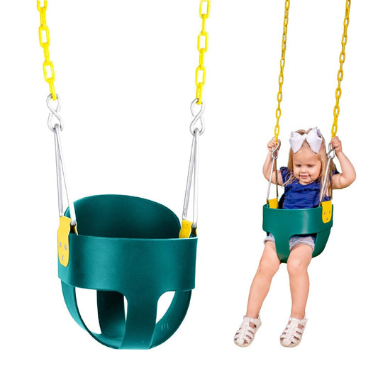 Squirrel Products high back toddler swing seat supports young learners