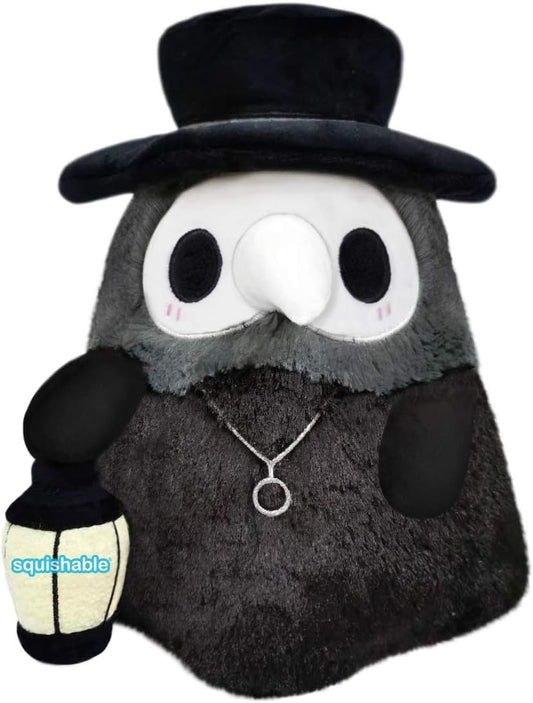 Squishable Mini Plague Doctor plush with glow lantern for cozy nighttime ambiance