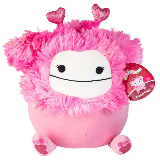 Squishmallows Caparinne bigfoot 10-inch pink plush, ideal for cozy hugs at home.