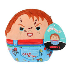 Squishmallows Chucky Halloween 7-inch bedtime snuggle toy for kids.
