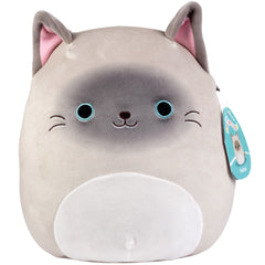 Squishmallows Felton the Siamese cat plush, ultra soft cuddle buddy for car trips