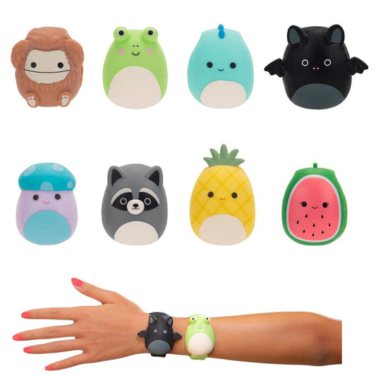 Squishmallows FigBand Rocky Raccoon with wearable accessory use for backpacks.