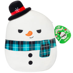 Squishmallows Ignacio Christmas Snowman 10-inch close-up reveals ultra-soft plush texture for cozy cuddling.