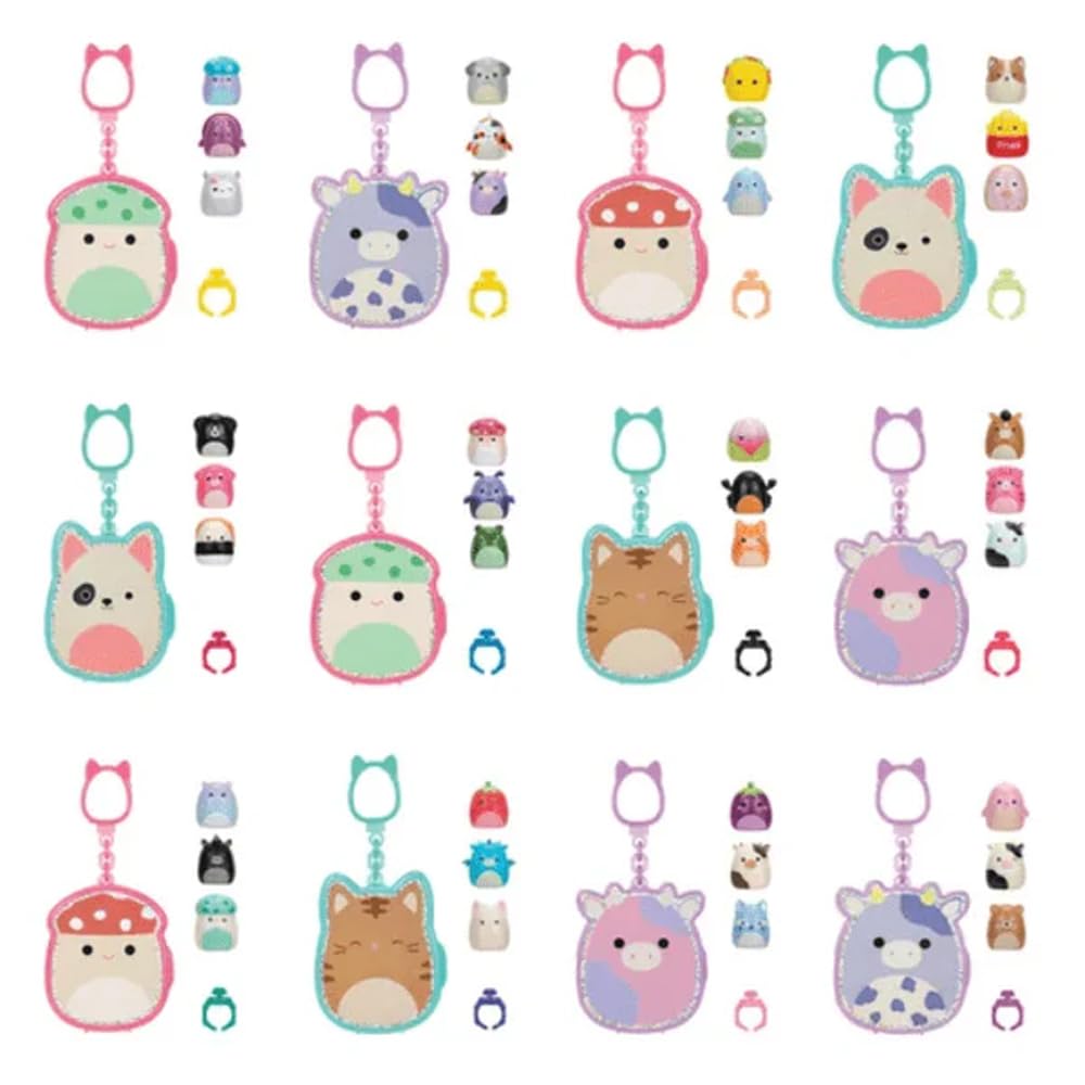 Squishmallows mini Clip-A-Long with keyring, great for bags and keys.