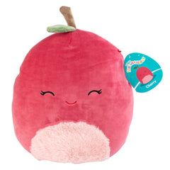 Squishmallows Original 10-inch Cherry Christmas plush face front, inviting cuddle and smiles.