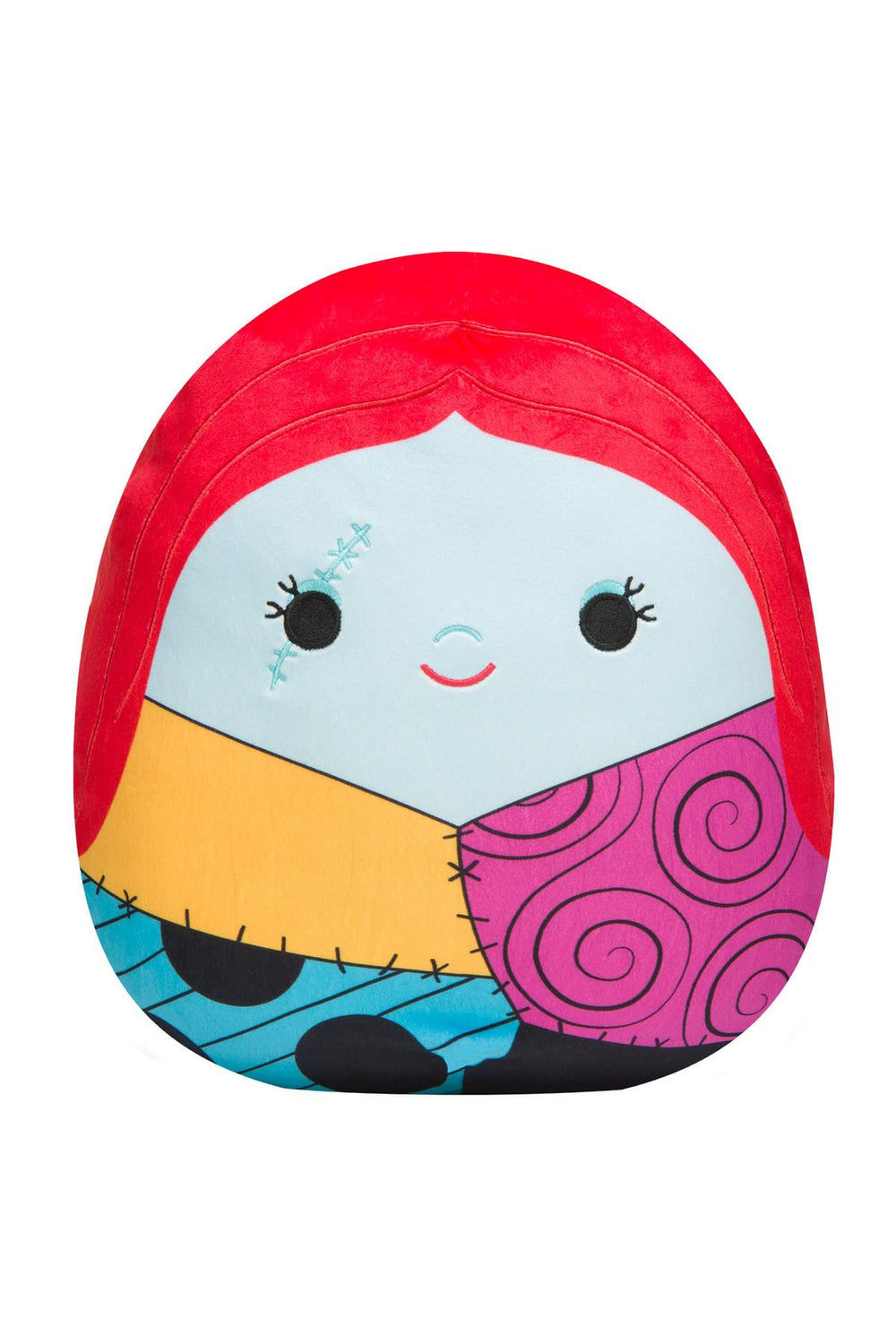 Squishmallows Sally 8-inch face close-up showing soft, huggable plush for cozy play.