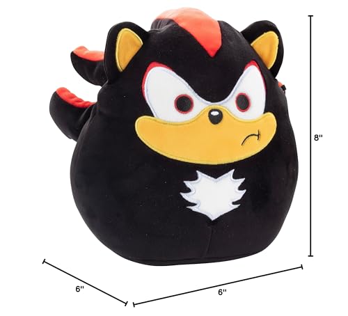 Squishmallows Shadow packaging box showcases collectible Sonic character.