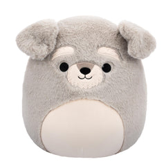 Squishmallows Shaun the Schnauzer 30cm front view, ideal for cozy hugging and display.