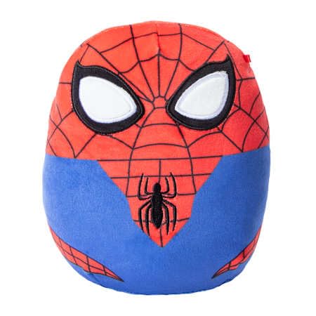 Squishmallows Spider-Man 7-inch plush front view, a soft cuddle buddy for kids.