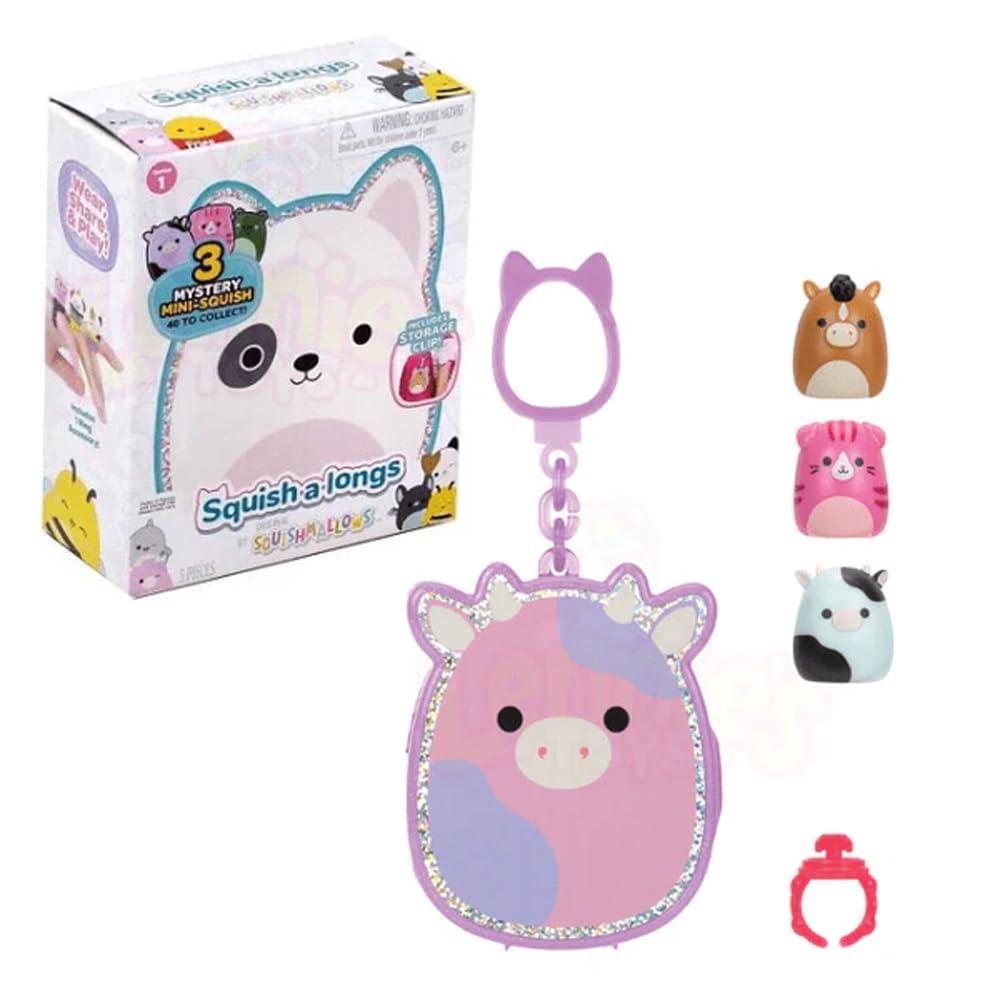 Squishmallows Clip-A-Long Series 1 mystery clip on bag, adorable accessory.