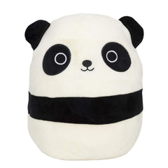 Squishmallows Stanley Panda face close-up with big eyes for comforting play.