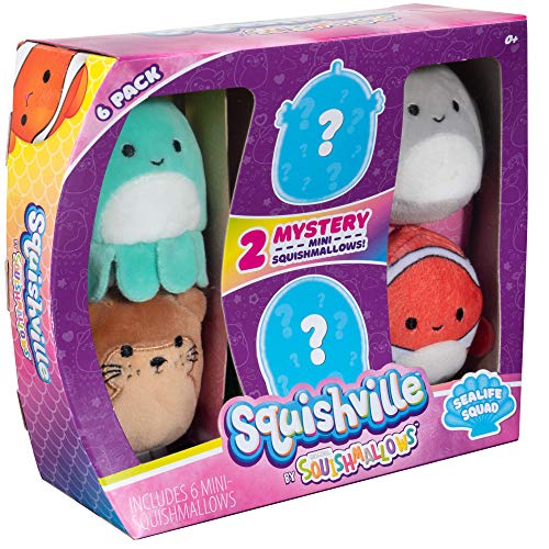 Squishville mini-display setup highlights six collectible figures.