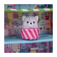 Squishville Sweet Shop display of accessory sets inspires group play and collection building.