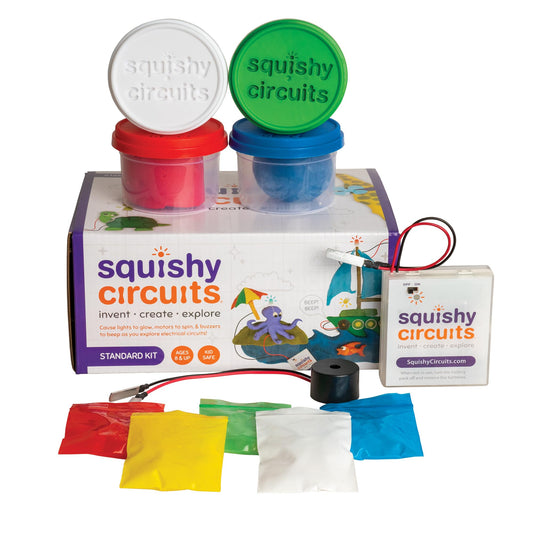 Squishy Circuits battery holder enabling beginner-friendly circuit experiments at home or school.