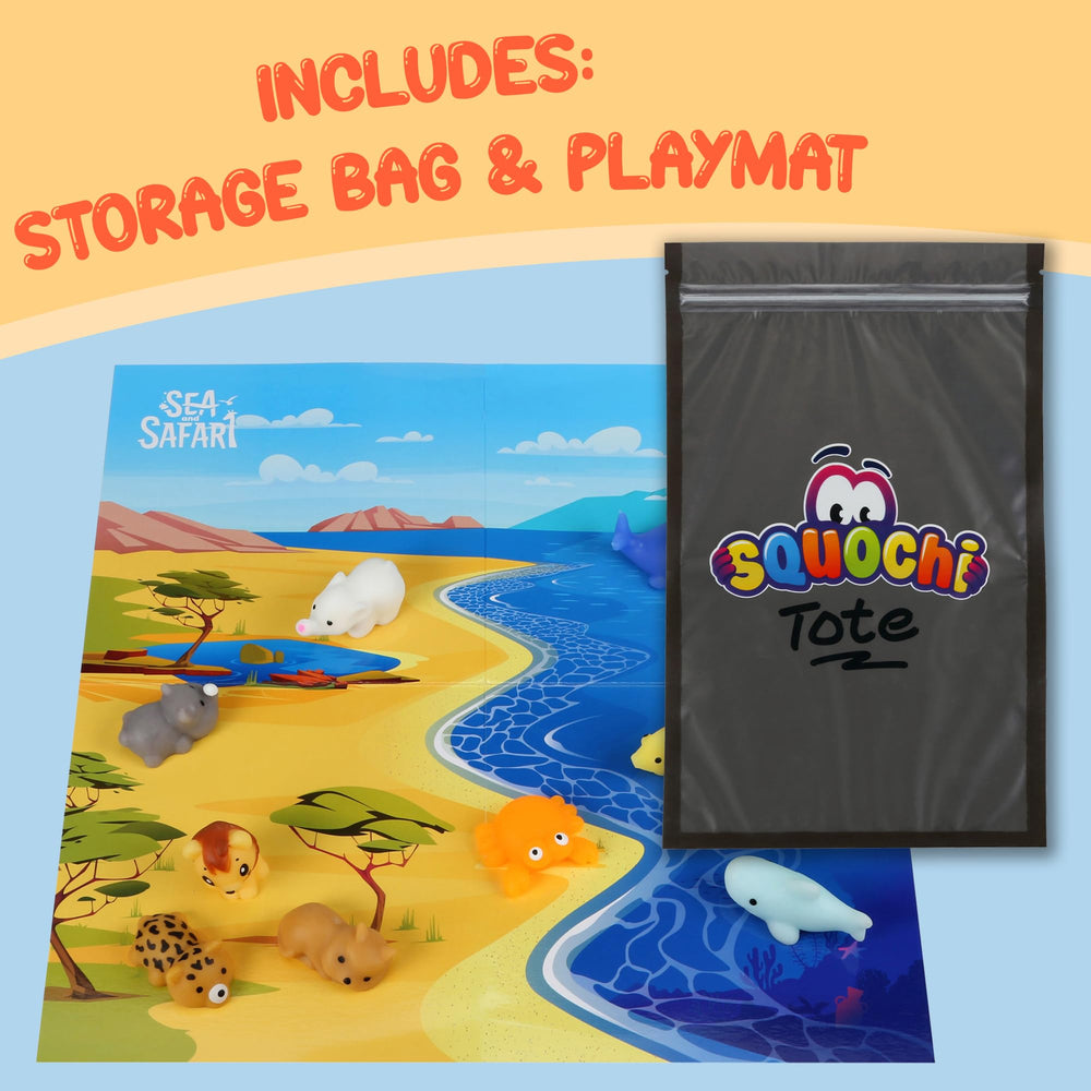 SQUOCHI tote storage bag organized for on-the-go play and collection