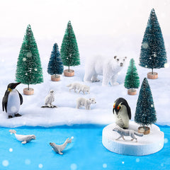 Sratte Arctic animals figurines: polar bear centerpiece for lifelike diorama scenes.