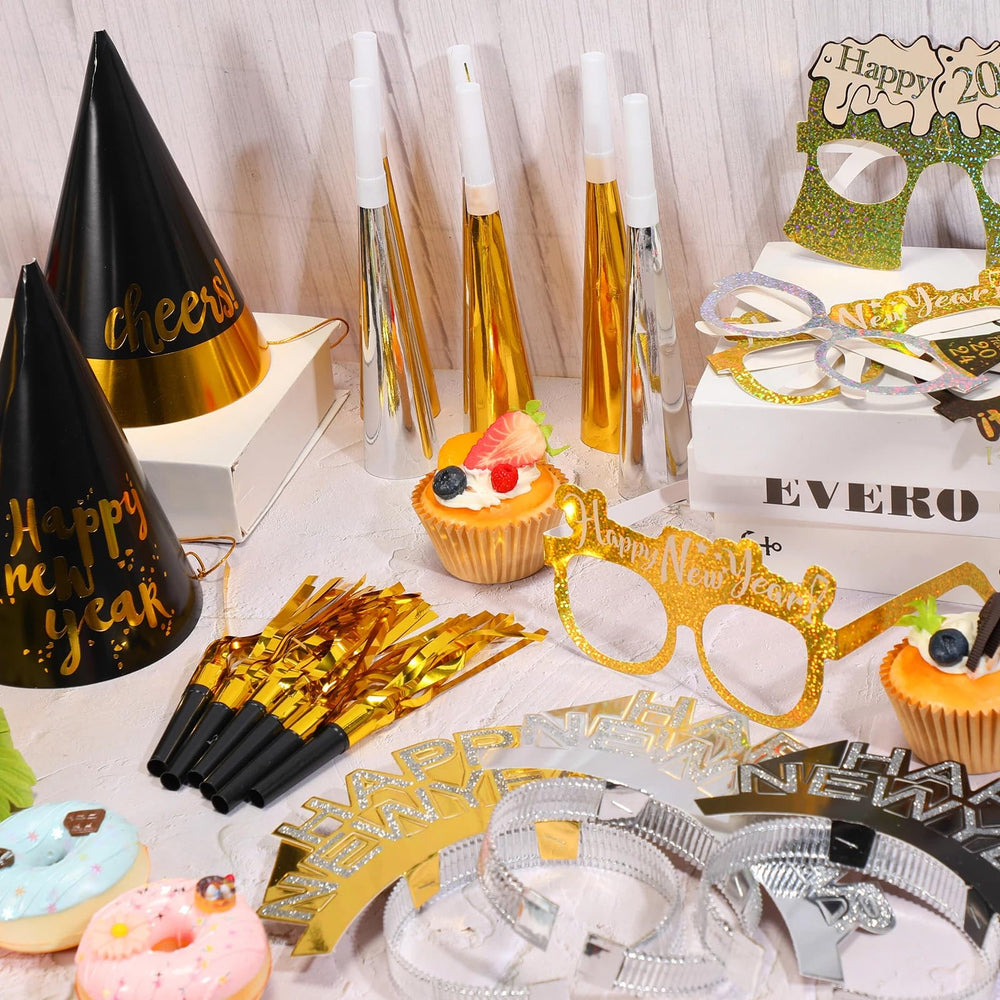 Sratte blowing horns and squawkers create energetic cheers