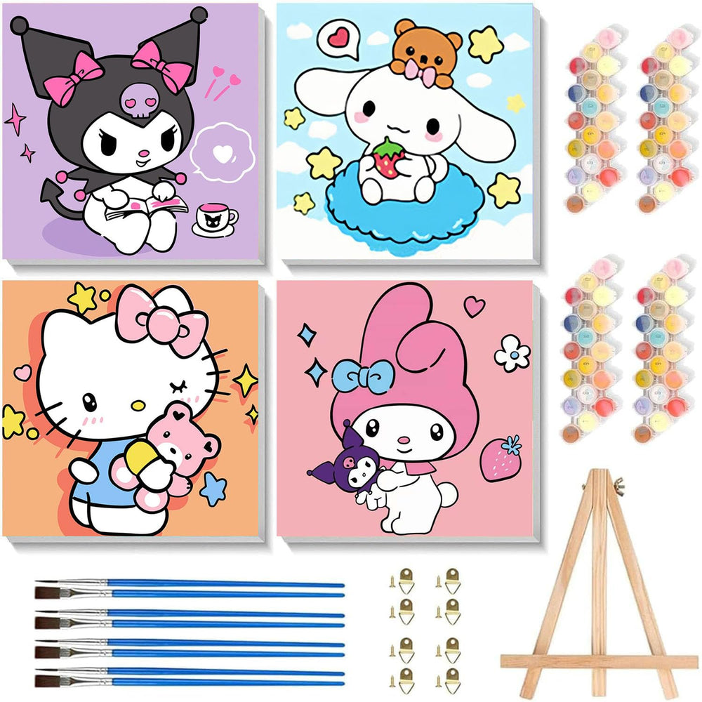 Sretoul kids paint-by-numbers frame canvas, framed and ready to display.