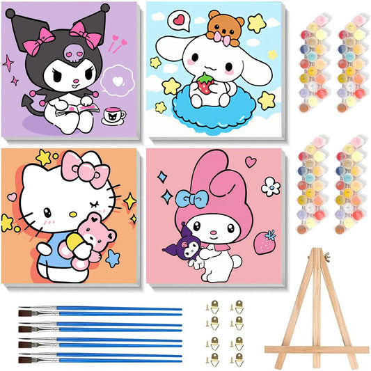 Sretoul kids paint-by-numbers frame canvas, framed and ready to display.