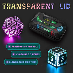 SRING LED DND dice show seven-color spectrum for dazzling dice results.