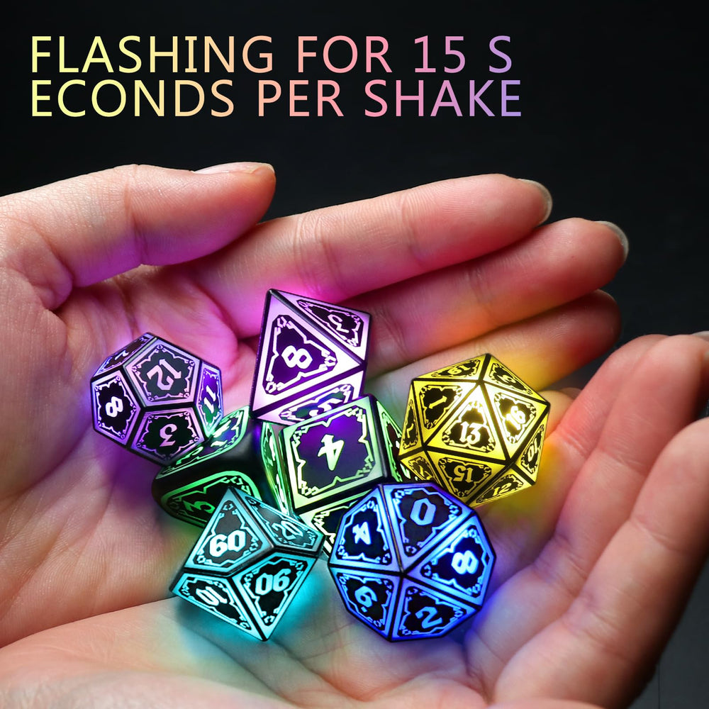 SRING LED DND dice instruction card included for quick setup.