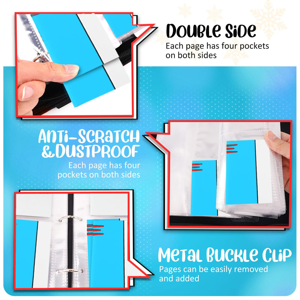 SRISE Card Binder blue capacity emphasizes holding up to 400 cards.
