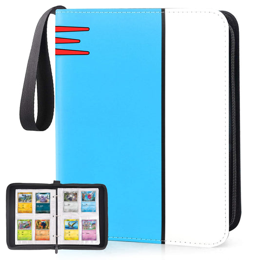 SRISE Card Binder 4 Pocket blue front cover keeps cards protected and organized.