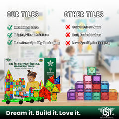 SS INTERNATIONAL durable magnetic tiles with smooth edges support daily building.