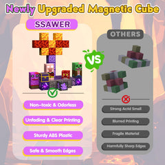 SSAWER blocks with eight magnetic contact points for stronger, steadier builds.