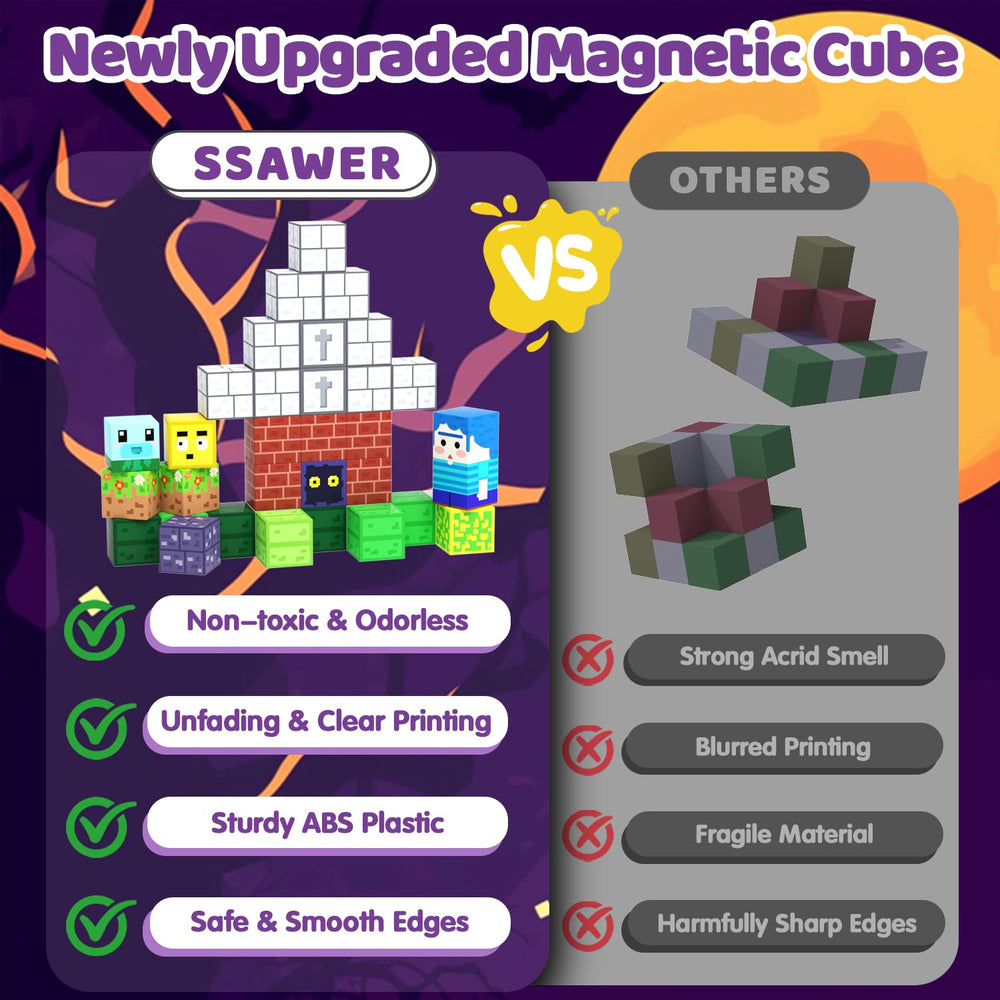 SSAWER blocks pictured as kids build creative structures, boosting fine motor skills.