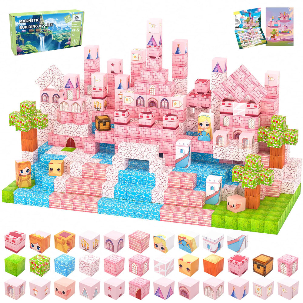 SSAwer magnetic blocks 100-piece kit for creative construction and play