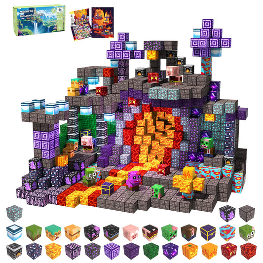 SSAWER magnetic blocks set of 100 pieces in vivid colors for creative building.