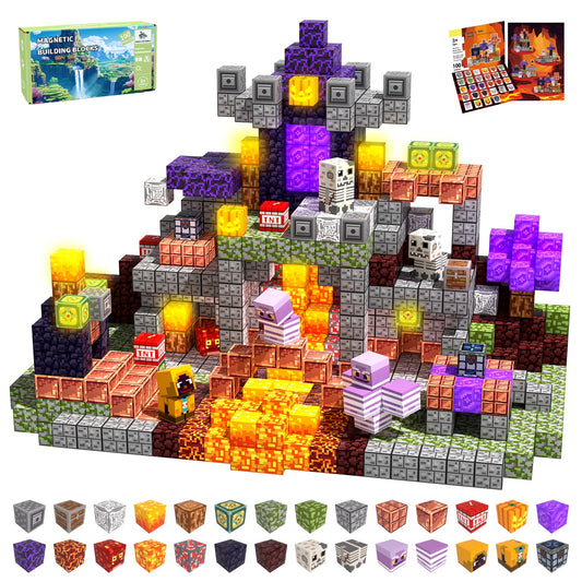 SSAWER magnetic blocks set of 100 pieces for endless building fun