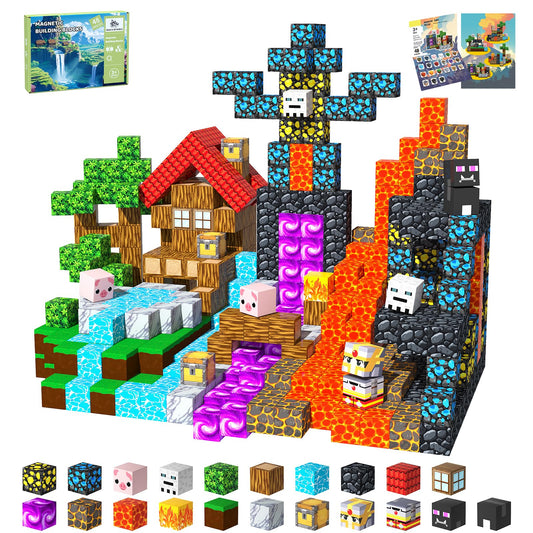 SSAWER magnetic blocks with 48 pieces for creative building and learning