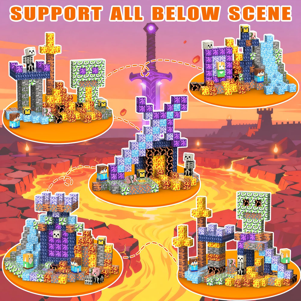 SSAWER blocks with eight magnet points provide sturdy connections and easy stacking.