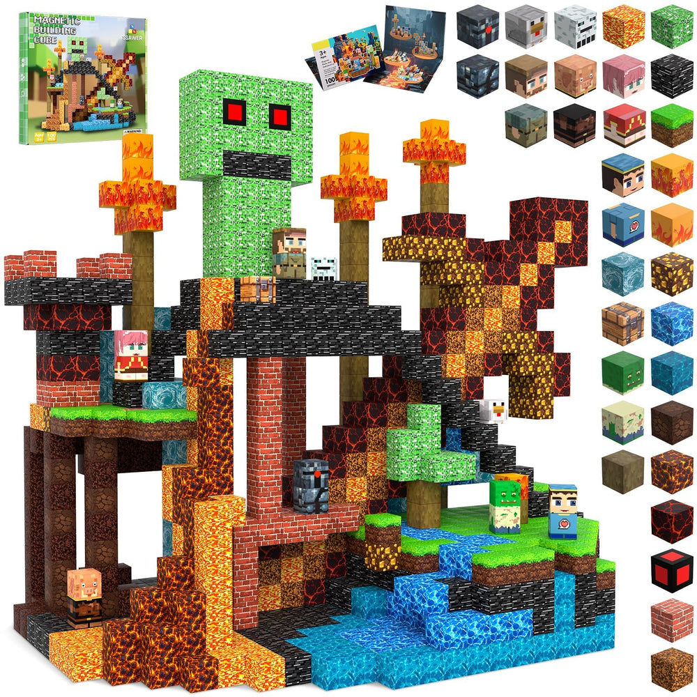 SSAWER magnetic blocks showcase creative patterns to spark imagination.