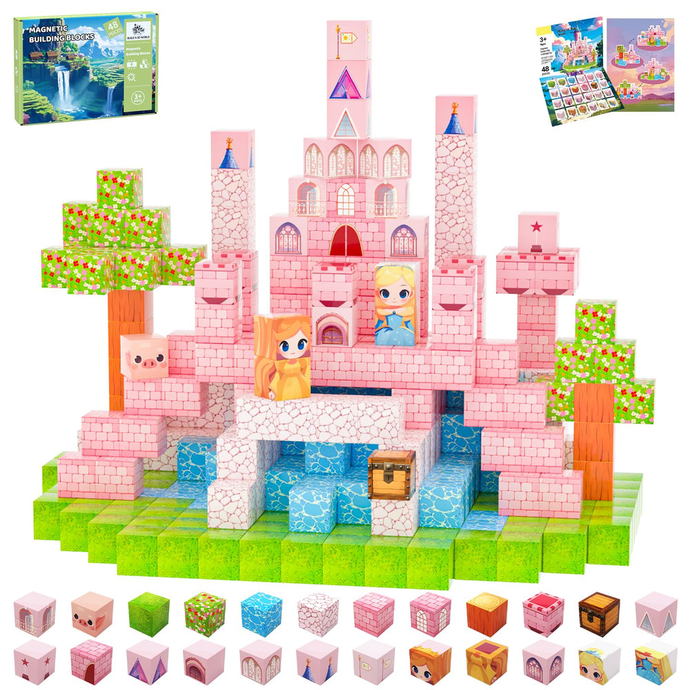 SSAWER magnetic blocks form a tall tower, supporting creativity and fine motor development.