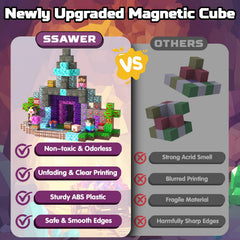 SSAWER ABS plastic blocks with strong magnets for safe, durable play.