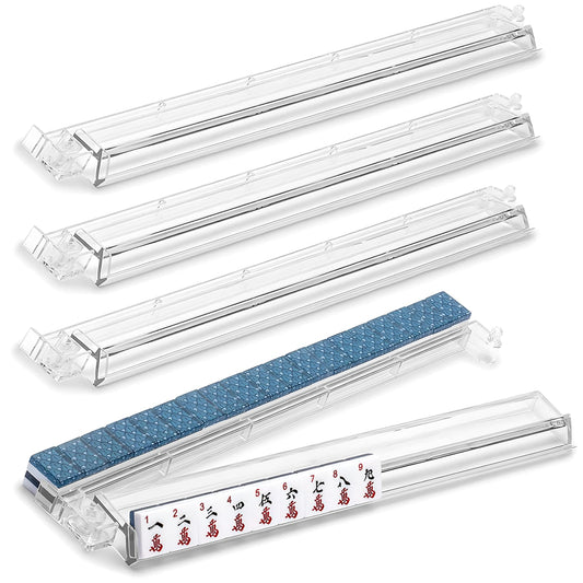 SSFUN Mahjong all-in-one rack and pusher in clear acrylic for easy tile handling.