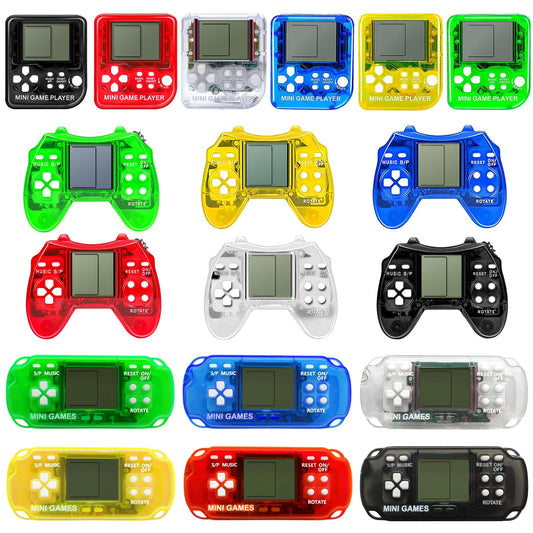SSRMX arcade video game keychain collection shown in bright colors, ideal for keys and backpacks