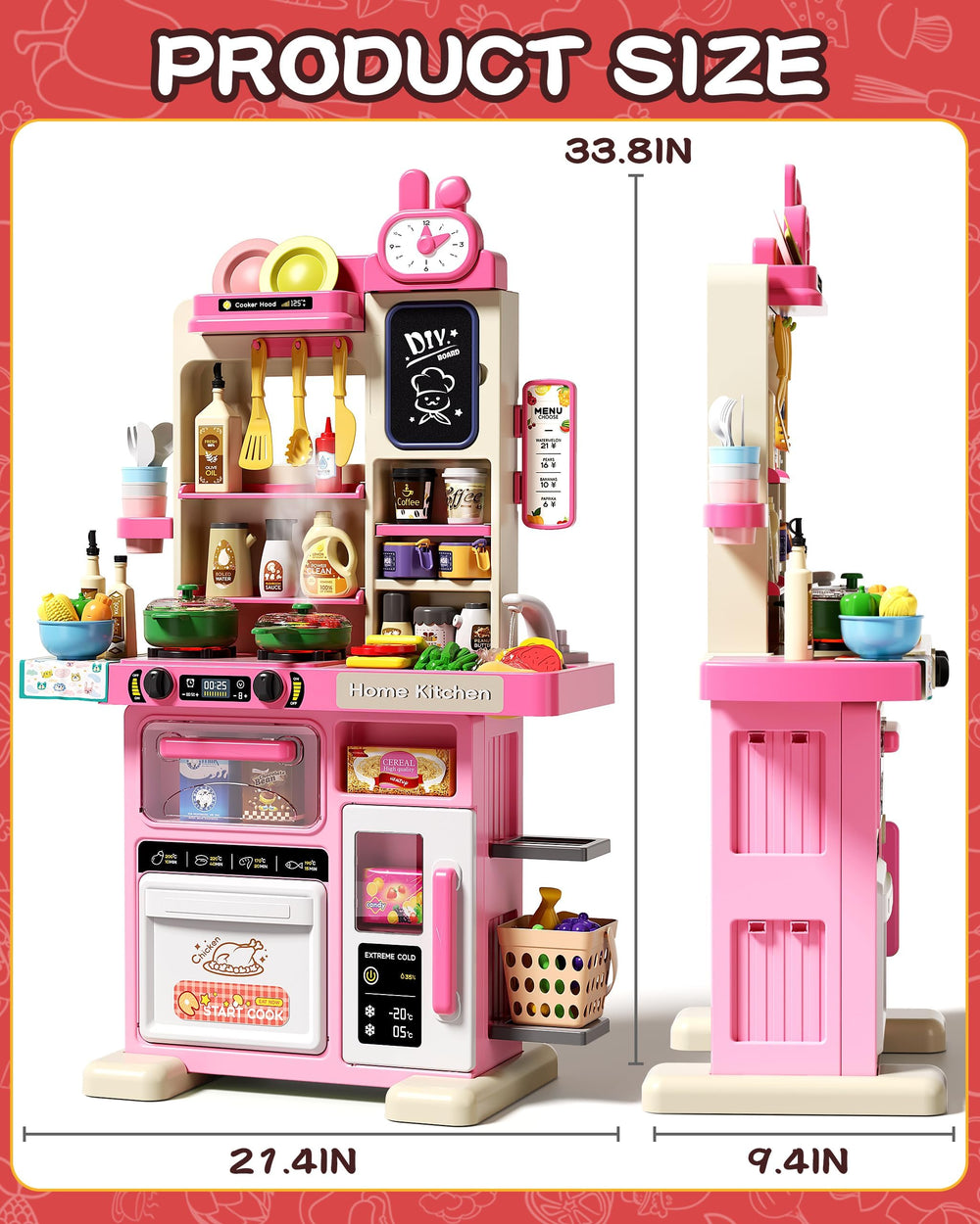 STACTCUTE 33-8in kitchen sink with flowing water for cleanup play