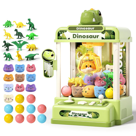 STACTCUTE dinosaur claw machine front view inviting kids to play and imagine arcade fun.